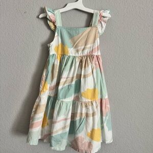 Carters Colorful tiered dress with ruffled sleeves